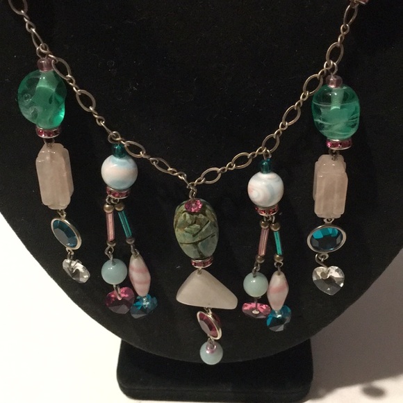 Iris Lane sterling silver gemstone dangle necklace - Picture 3 of 8